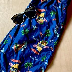 Fun print Old Navy swim trunks